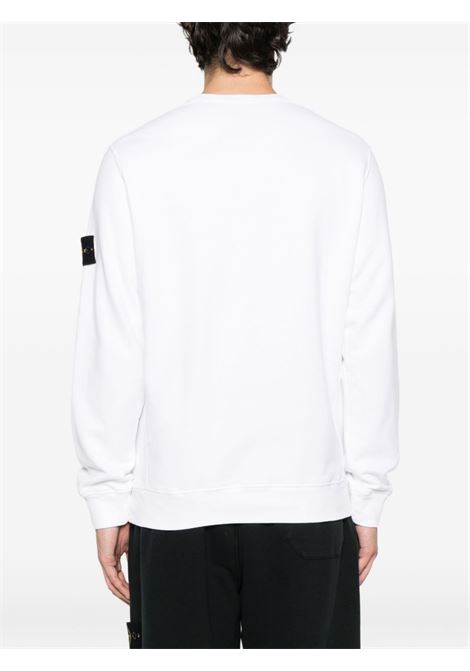 brushed organic cotton fleece sweatshirt man white STONE ISLAND | K2S15 6100028 S0A20V0001